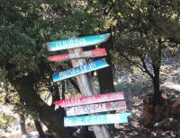 Signs at the entrance to the village of Lliurona. | click to enlarge Photo showing the Signs at the entrance to the village of Lliurona | click to enlarge