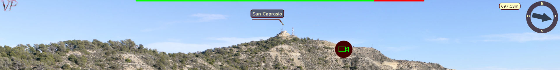 Photo showing part of the interface of our brand new panoramic guided tour